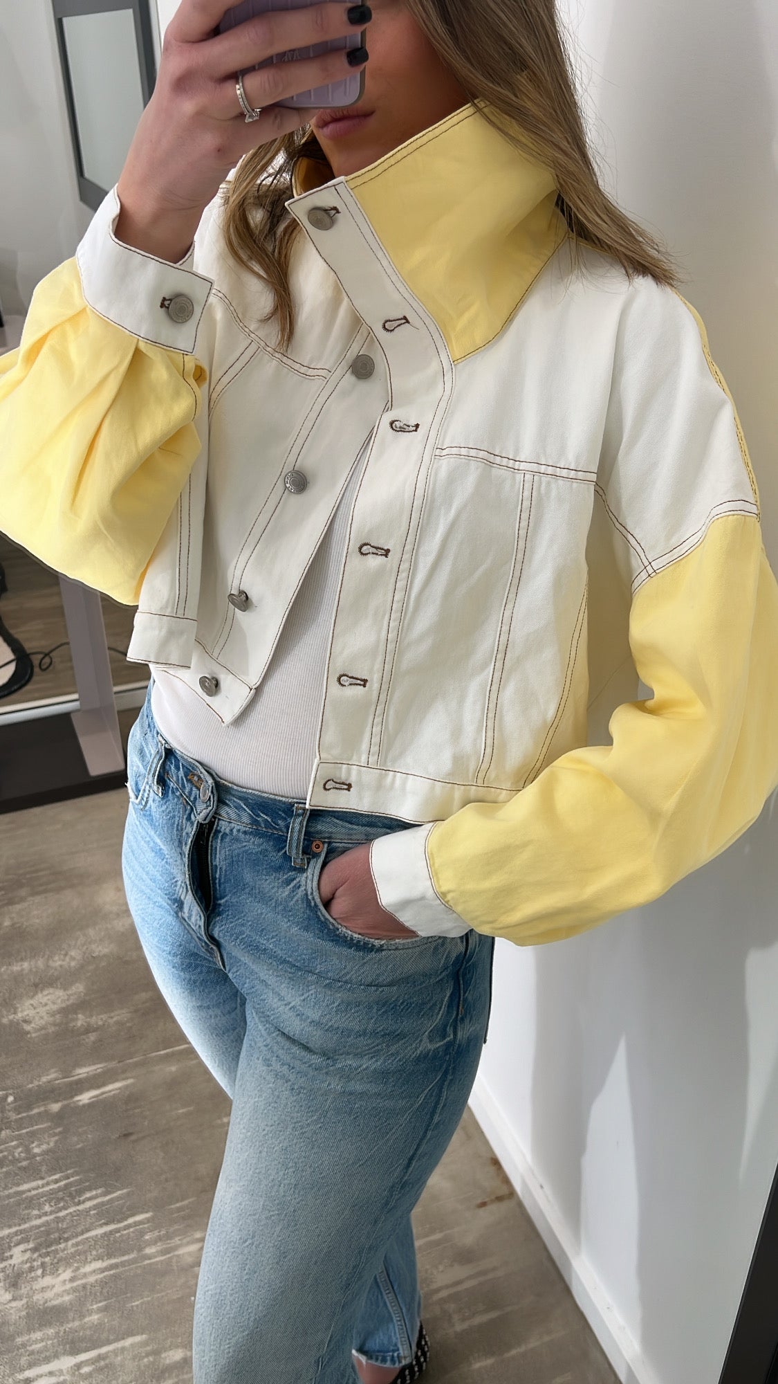 Veste en jeans jaune